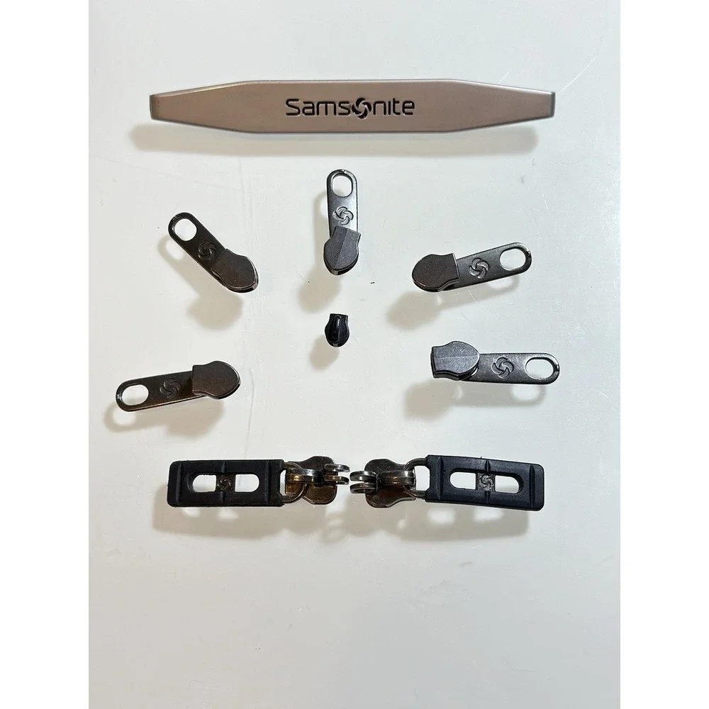 OEM Samsonite Tech 2.0 Carry-On 8 pcs Zipper Pulls & 1 Logo Badge Original Parts